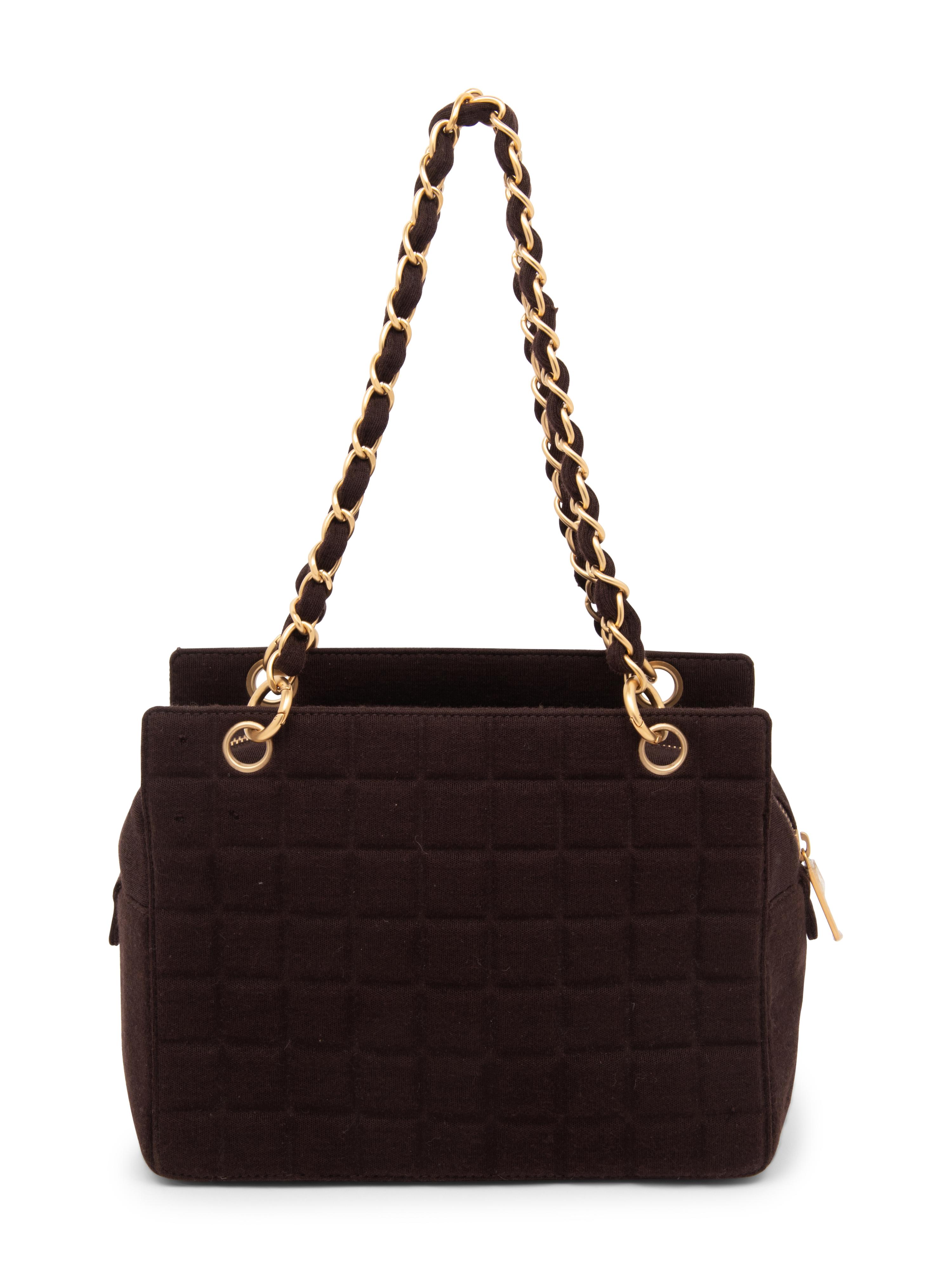 Chanel, Dark Brown Jersey Handbag