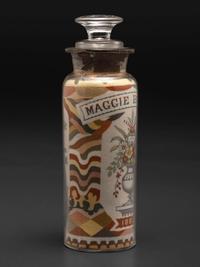 A Pair of Andrew Clemens (American, 1857-1894) 'Sweetheart' Sand Bottles