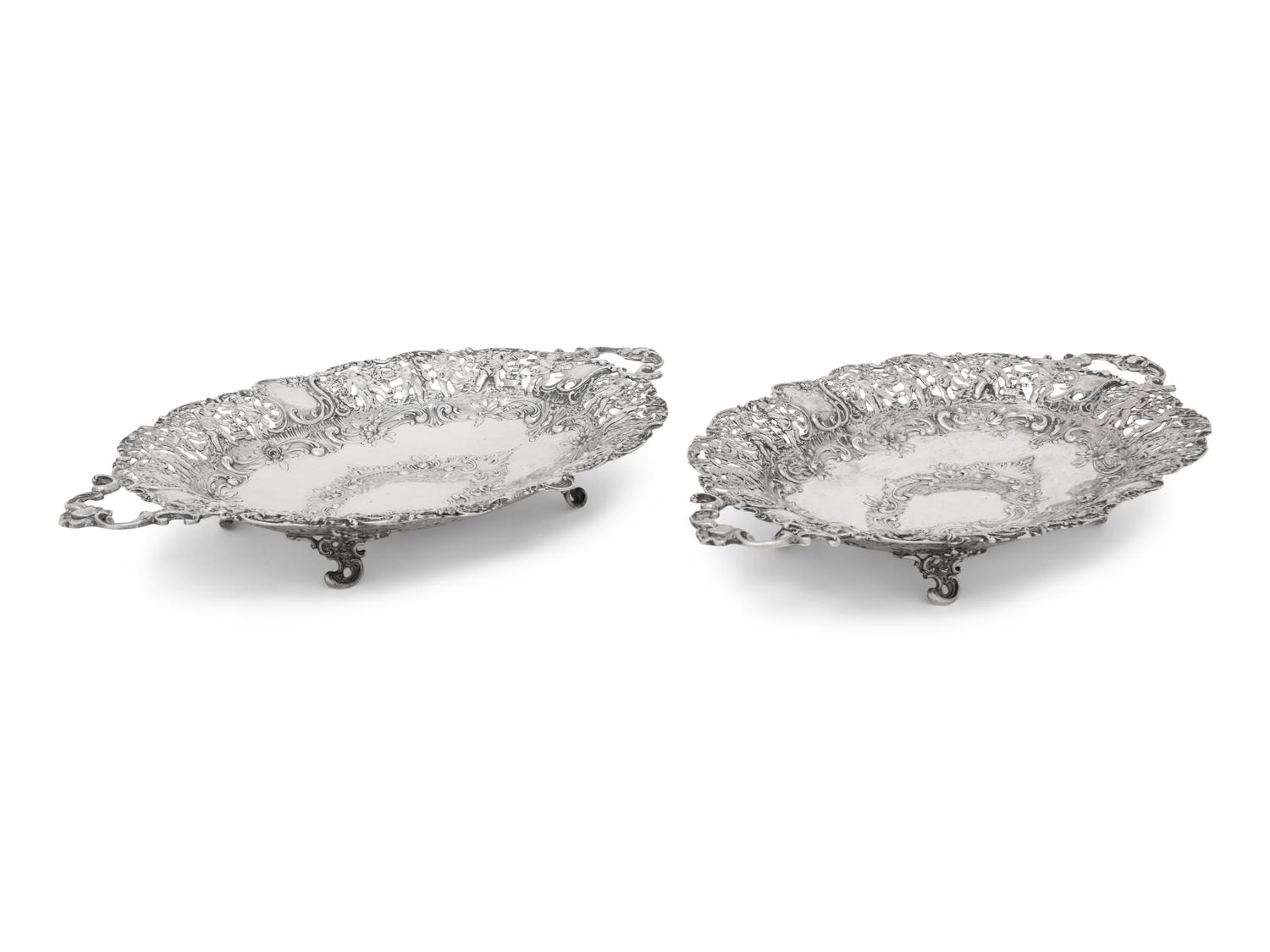 A Pair of German Silver Sweetmeat Dishes