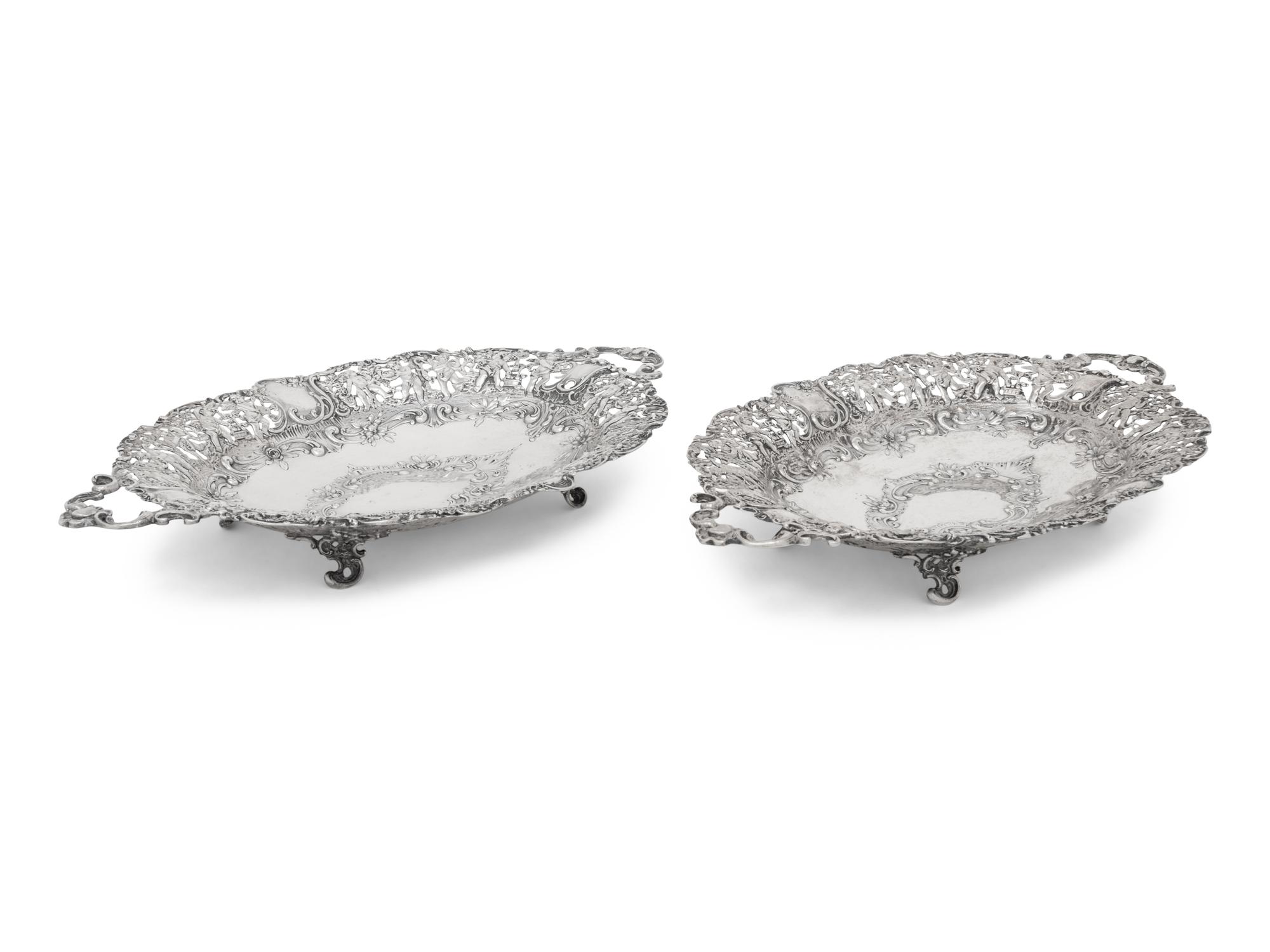 A Pair of German Silver Sweetmeat Dishes