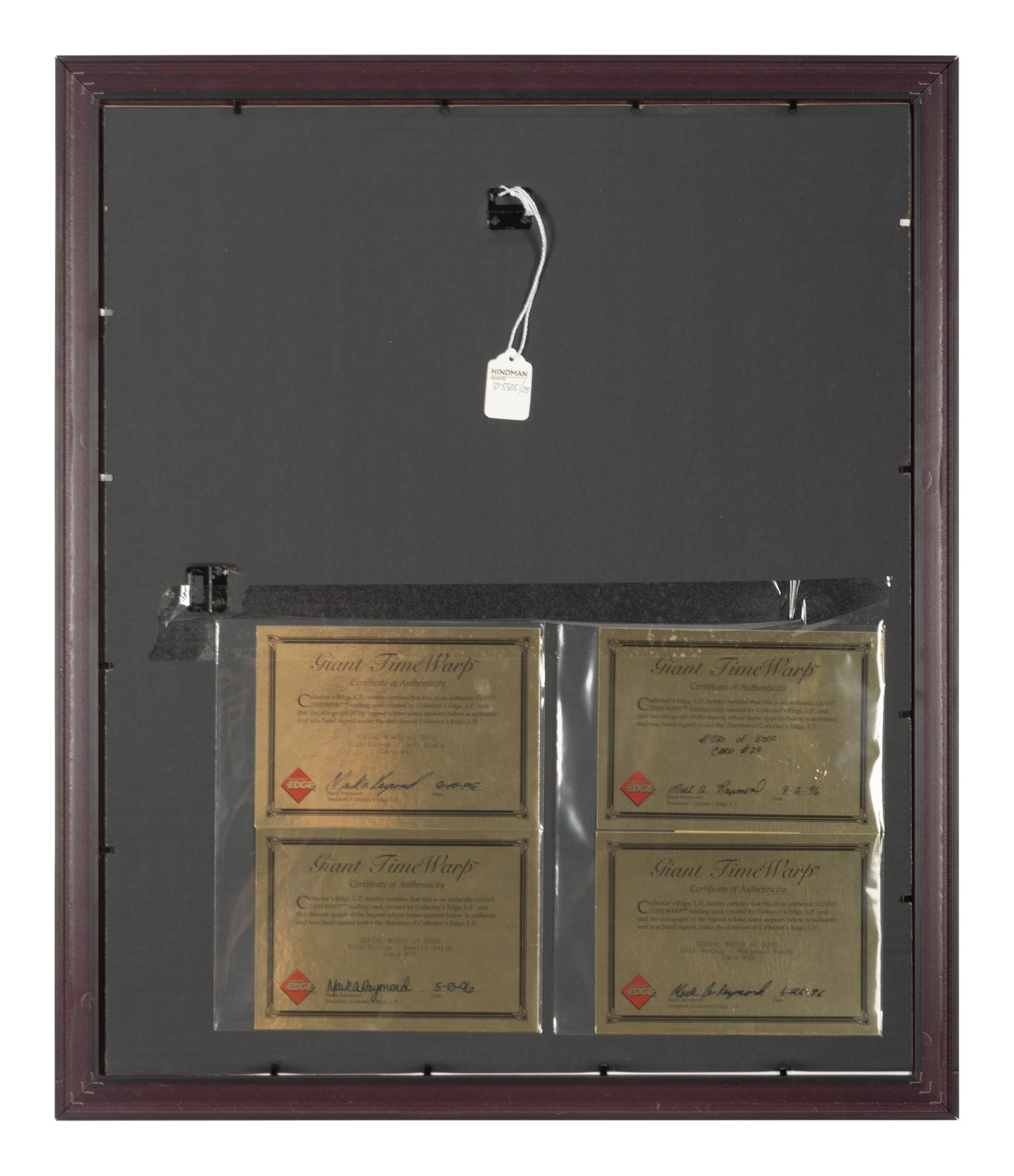 A Dick Butkus Signed Autograph Football Card Display With Multiple Signatures
