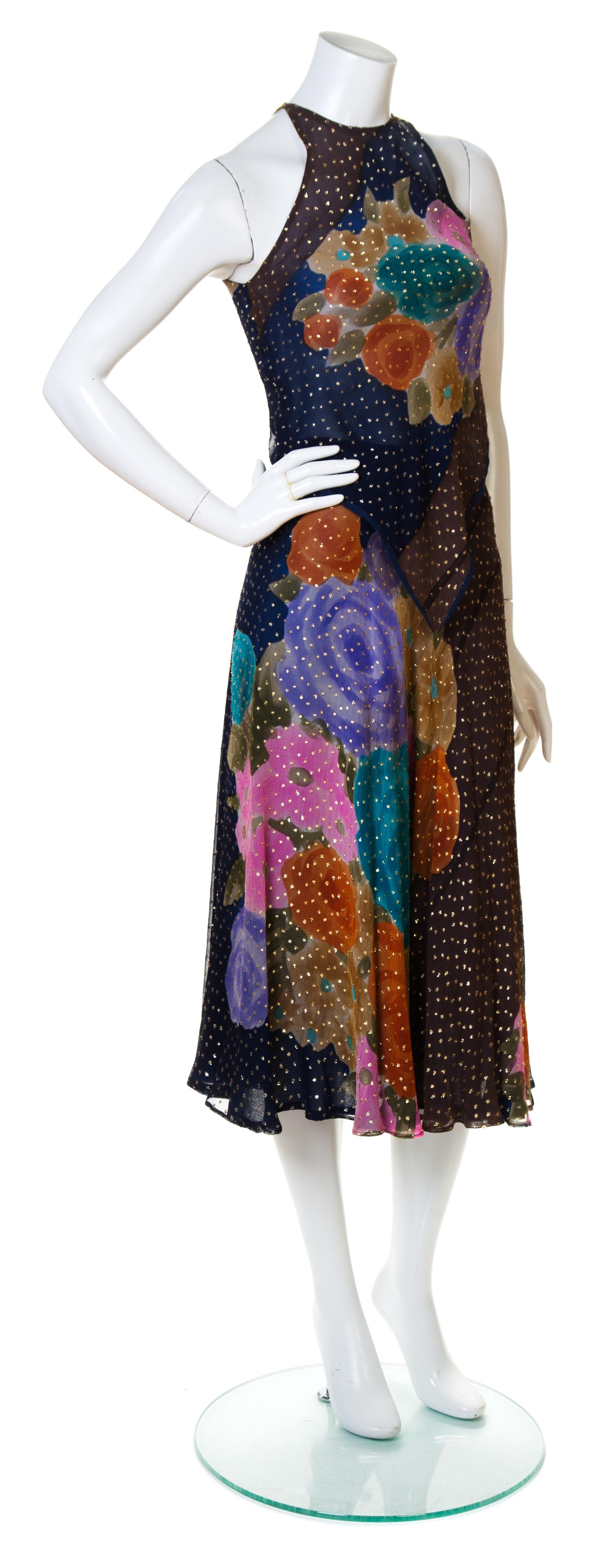 A Judy Hornby Multicolor Silk Tank and Skirt Set, Size 6.