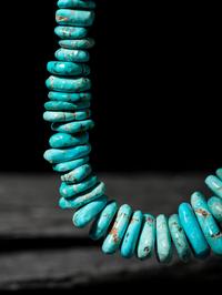 Single-strand Natural Smokey Valley Turquoise Nugget Necklace