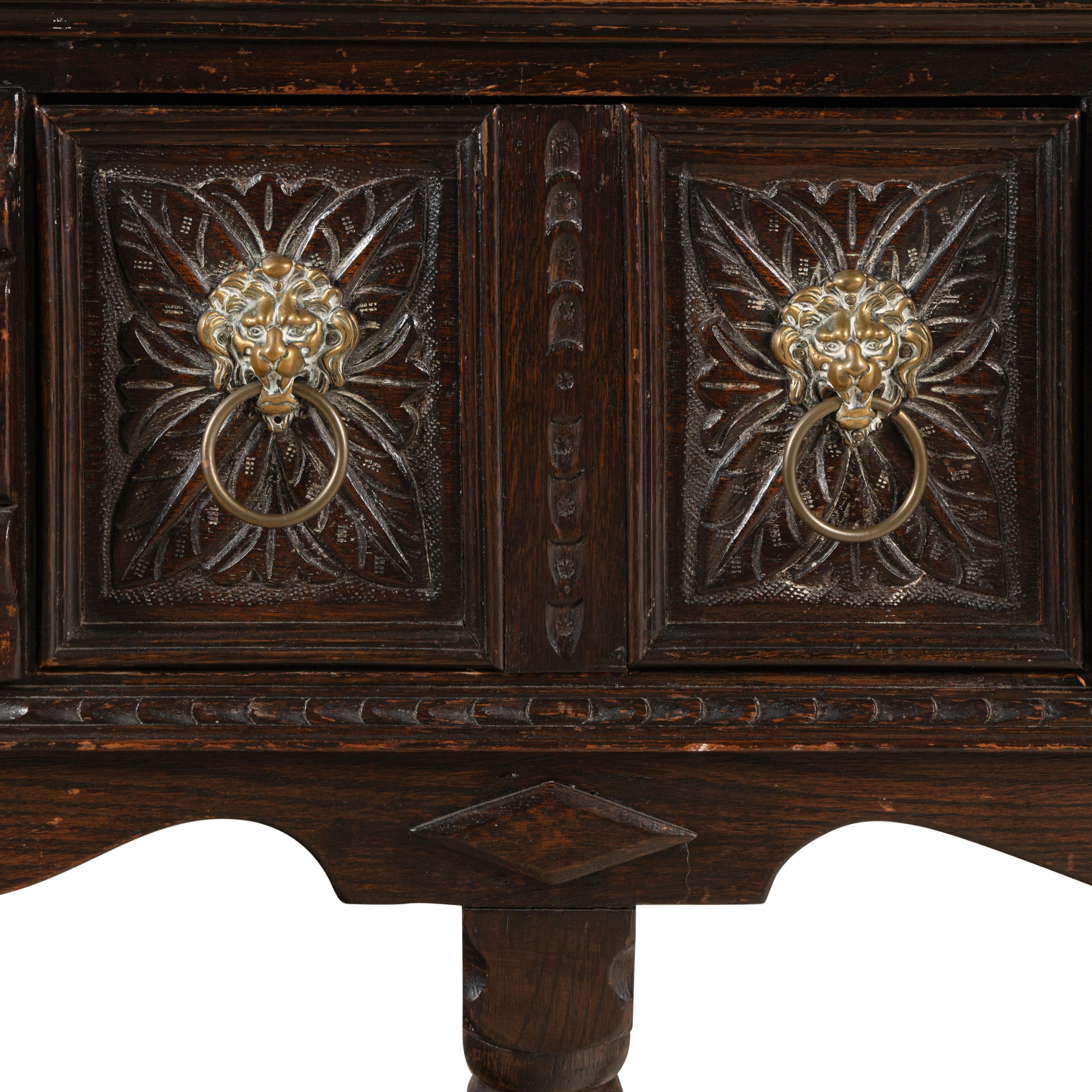 A Charles II Style Oak Console Table