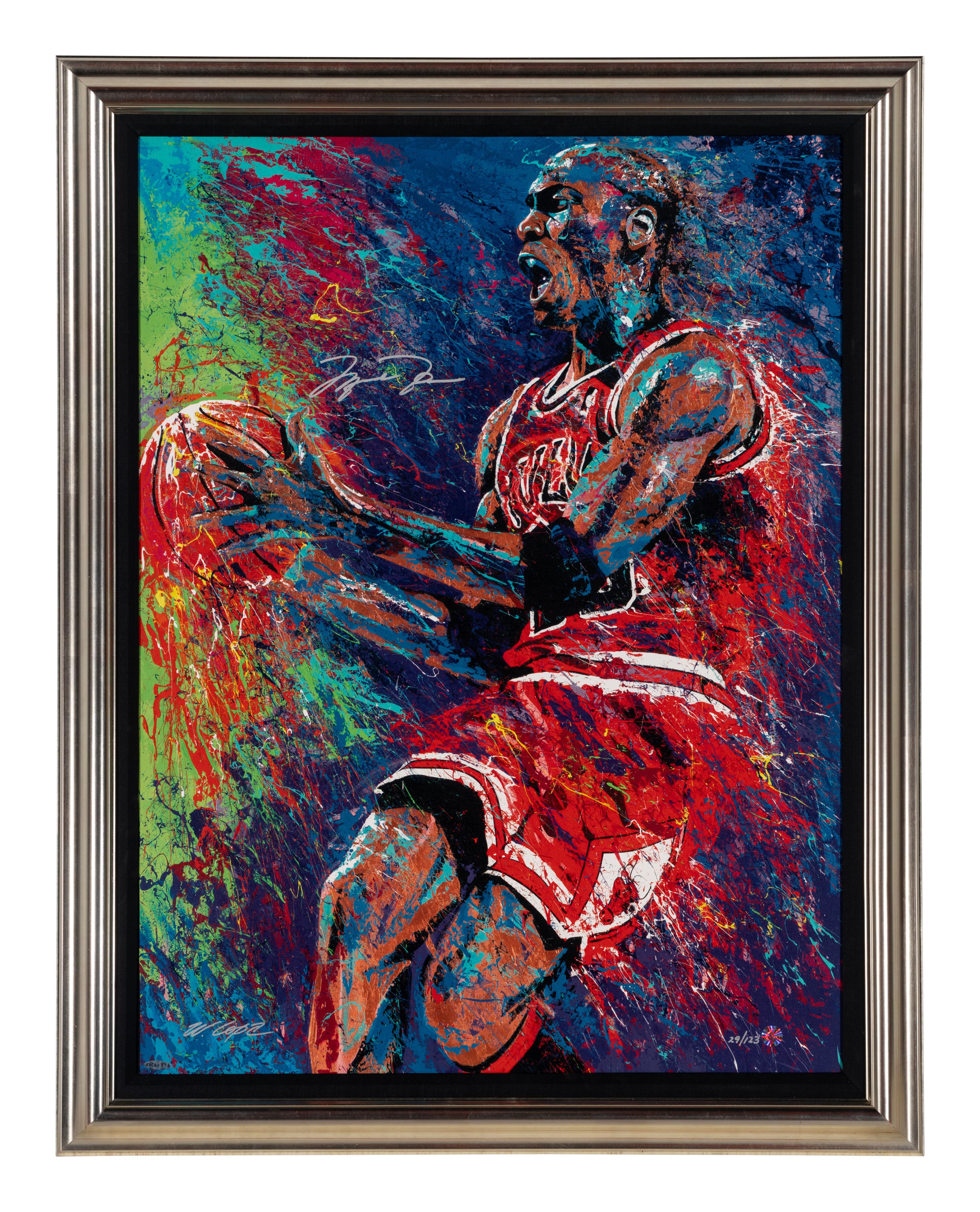 A Michael Jordan Signed Autograph William Lopa "Love of the Game" Giclee Artwork (Upper Deck Authenticated)