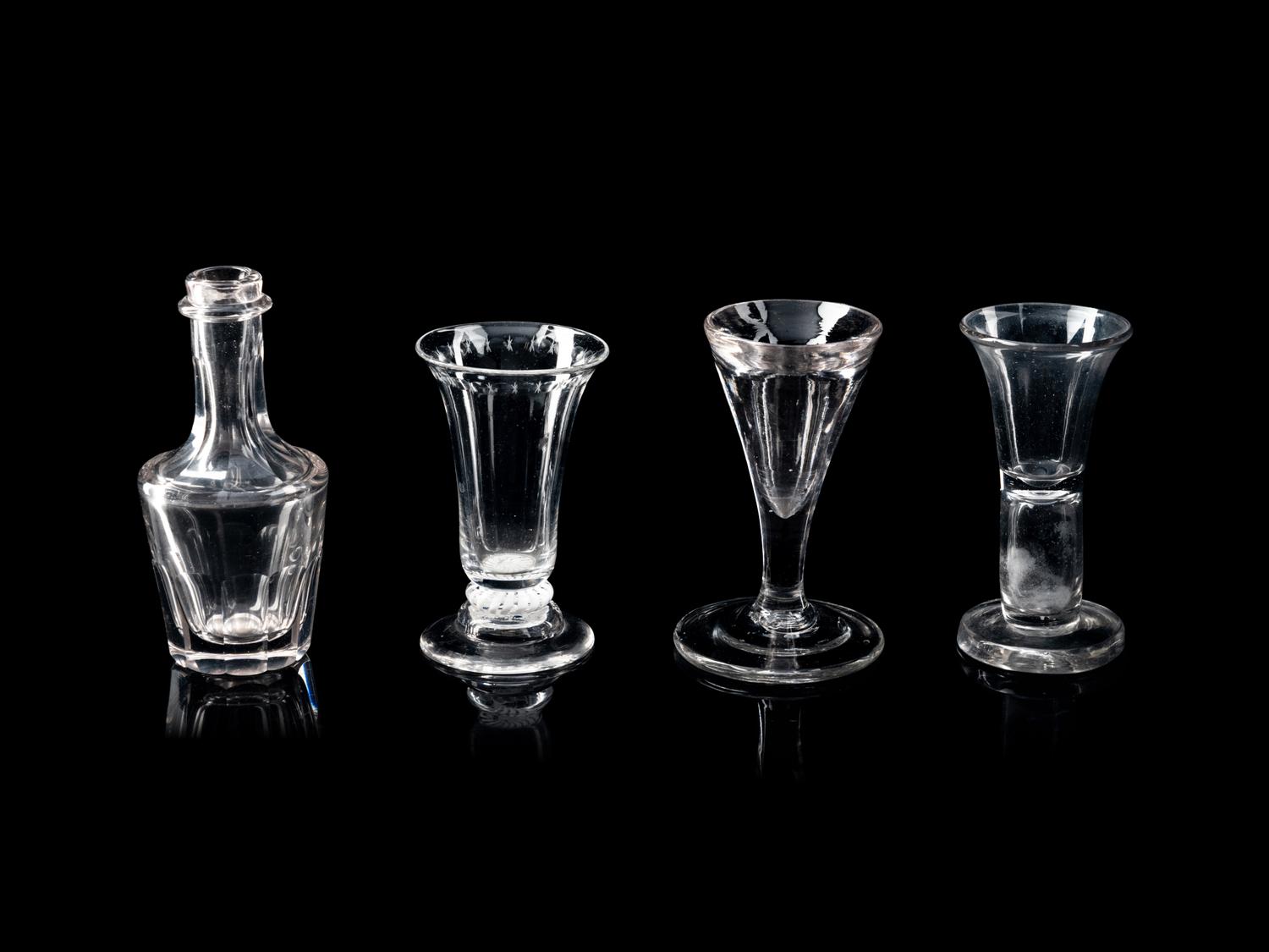 A Group of Four English Toasting Glasses