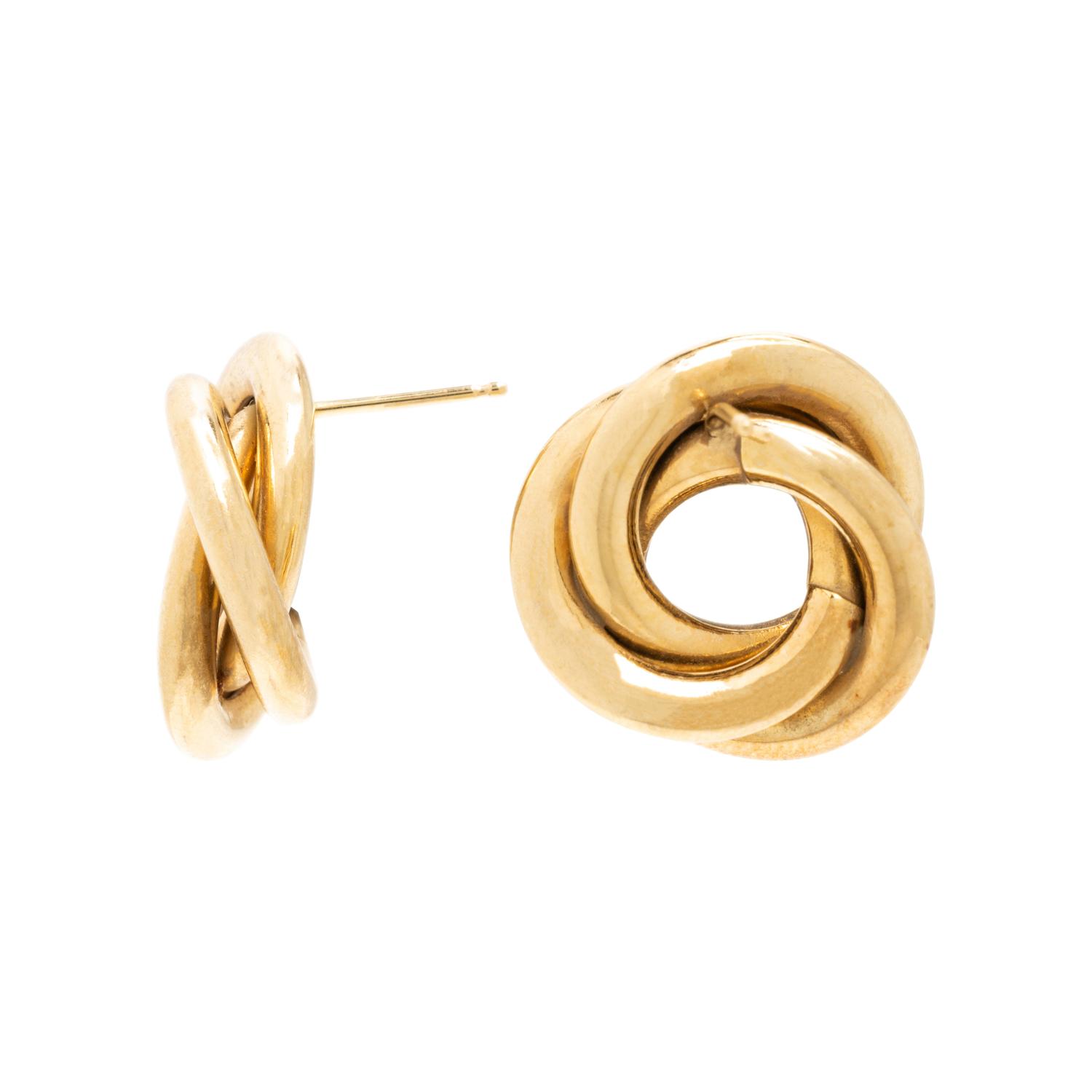 Yellow Gold Knot Earrings