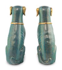 A Pair of Chinese Cloisonné Enamel Figures of Dogs