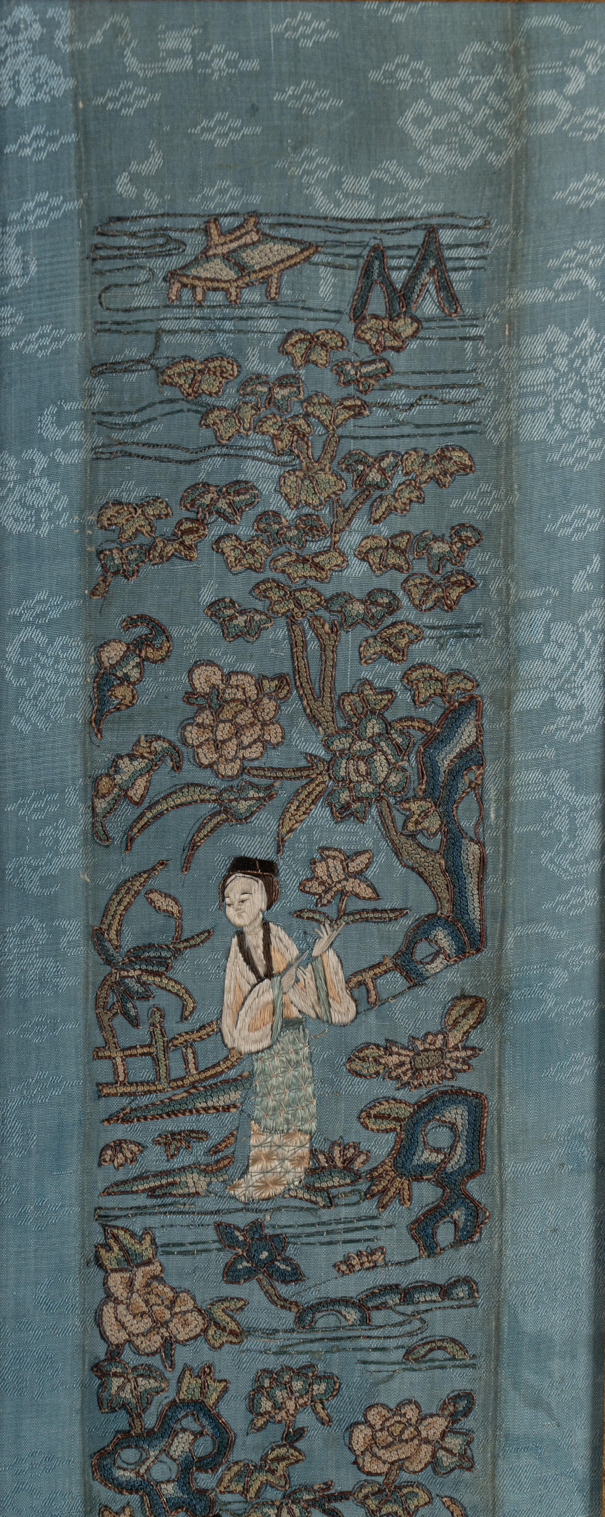 Two Pairs of Chinese Embroidered Sleeve Bands