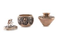 Pair of Silver Overlay Jars
