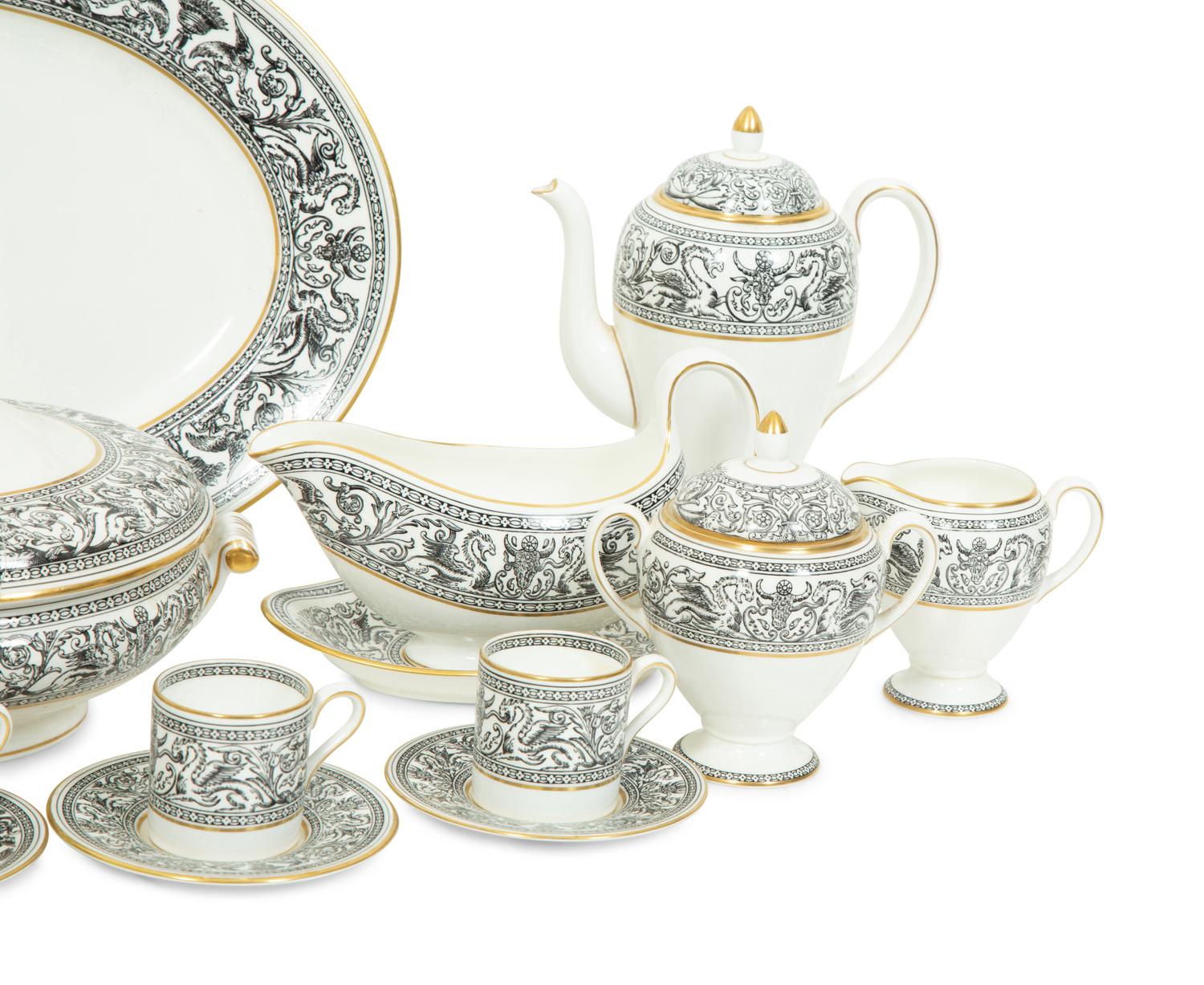 A Wedgwood Florentine Porcelain Dinner Service