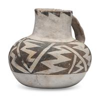 Ancestral Pueblo Black-on-White Pottery Pitcher