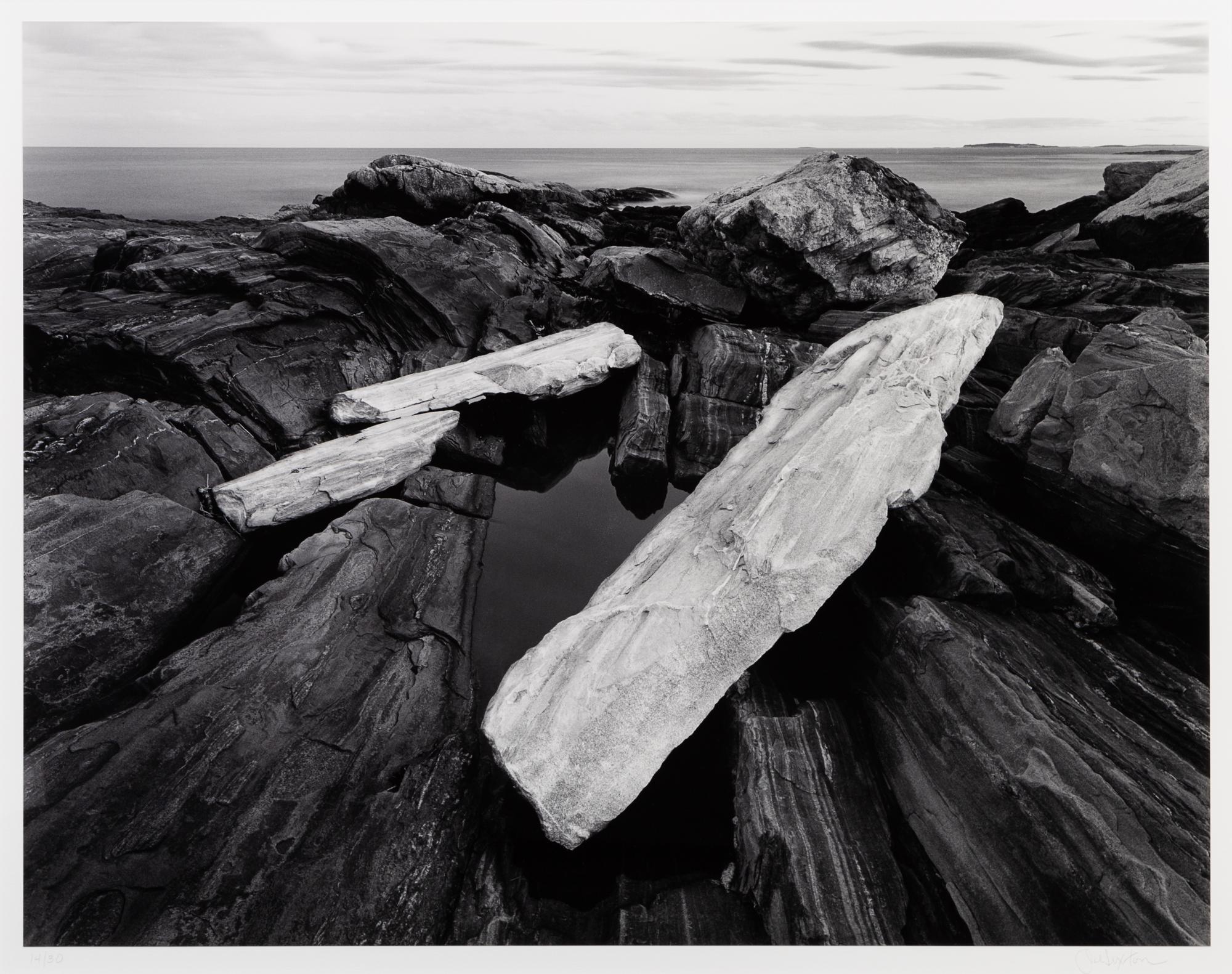 John Sexton, (American, b. 1953), Rock Shoreline, Dusk, Pemaquid Point, Maine, 1998