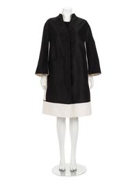 Ralph Rucci Silk Taffeta Color Block Mod Coat