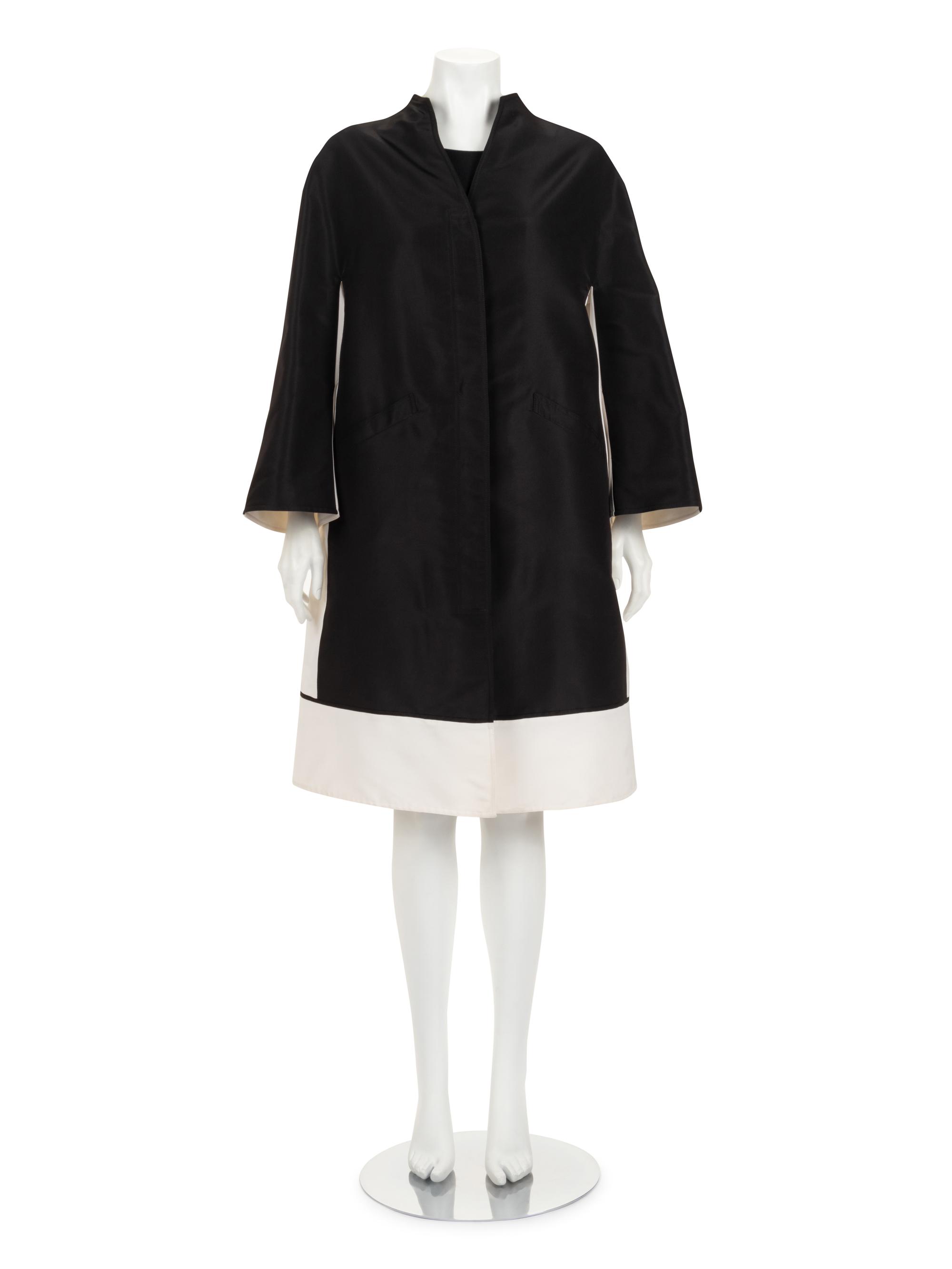 Ralph Rucci Silk Taffeta Color Block Mod Coat