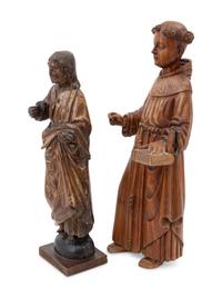 Two Continental Carved Santos Figures