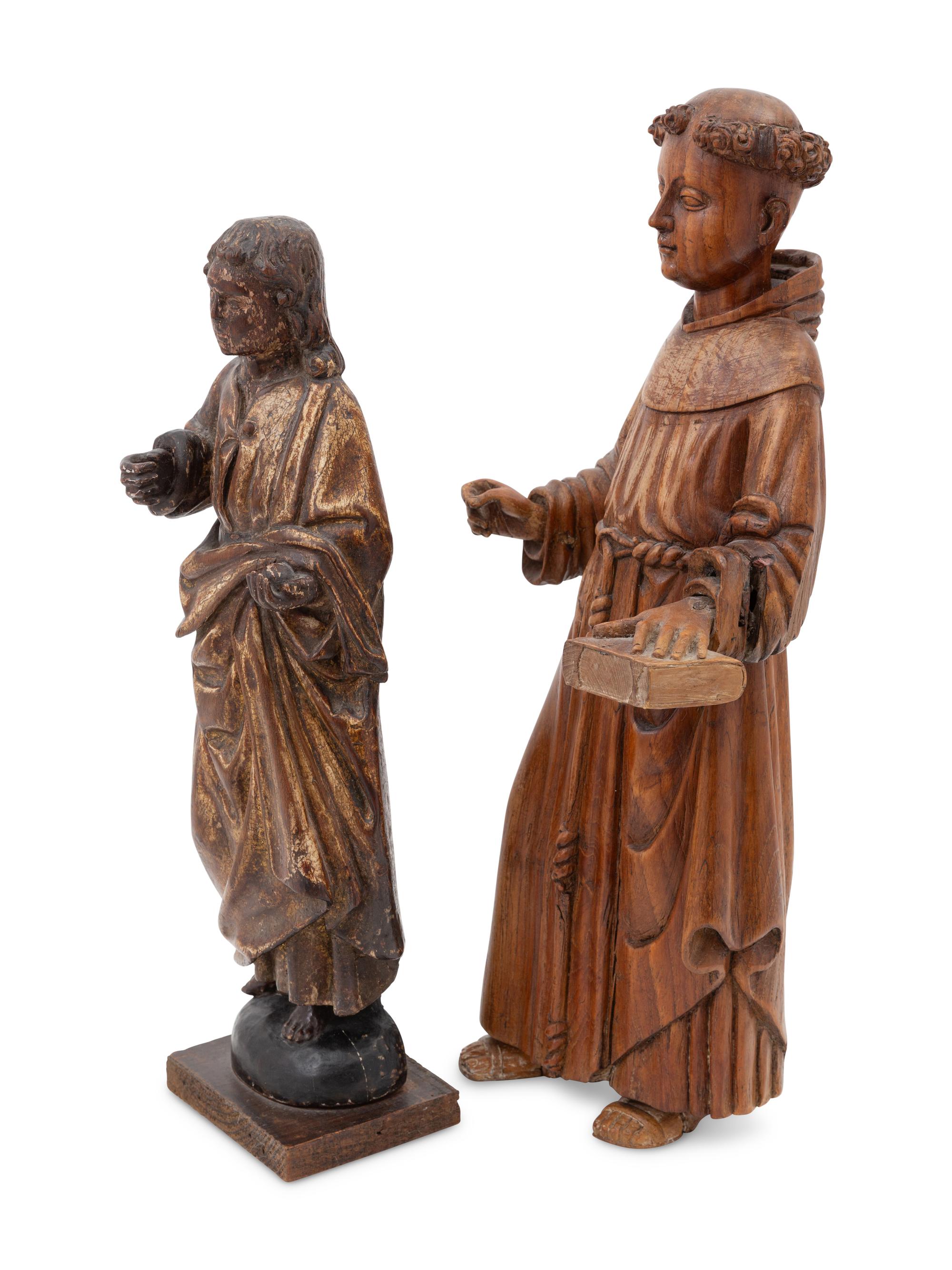 Two Continental Carved Santos Figures