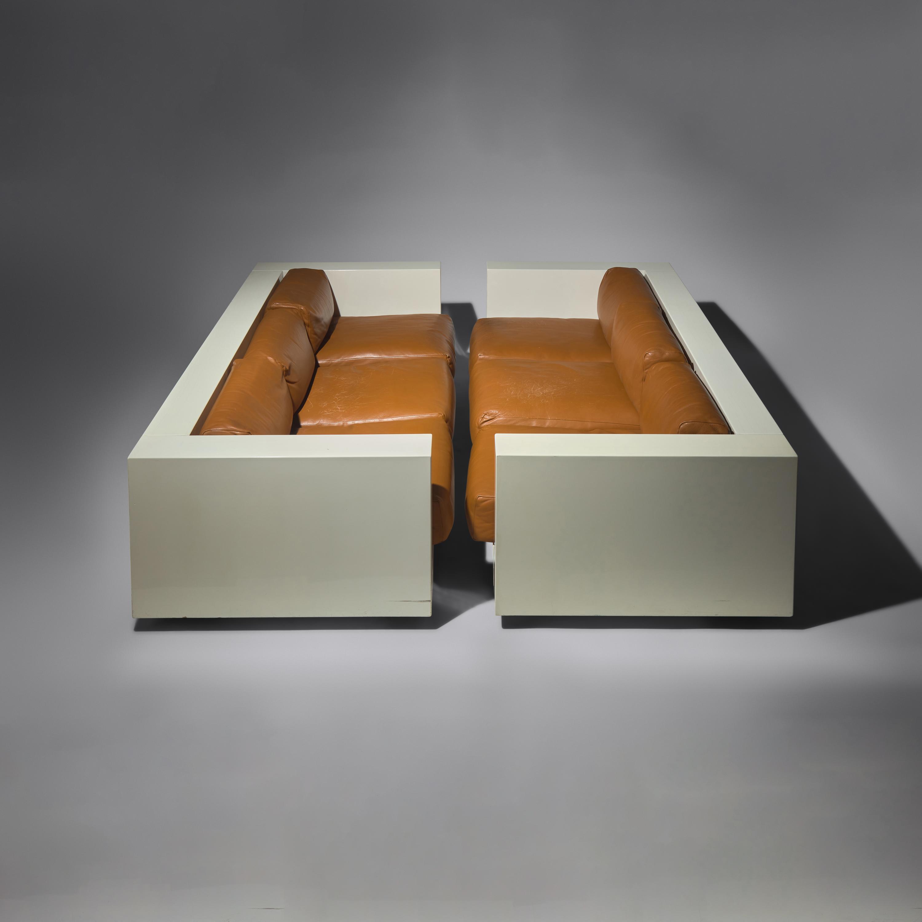 Massimo Vignelli (Italian, 1931–2014) — Pair of Saratoga Sofas, c. 1964 for Poltronova