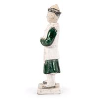 A Chinese Terracotta Figure with Polychrome Decoration