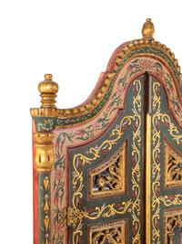 A Syrian Carved and Polychrome Painted Door