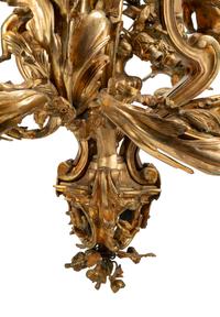 A Continental Gilt Bronze Nine-Light Chandelier