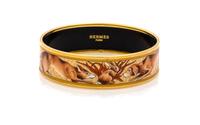 An Hermes Wide Enamel Bangle Bracelet, Circumference 9", width .75".