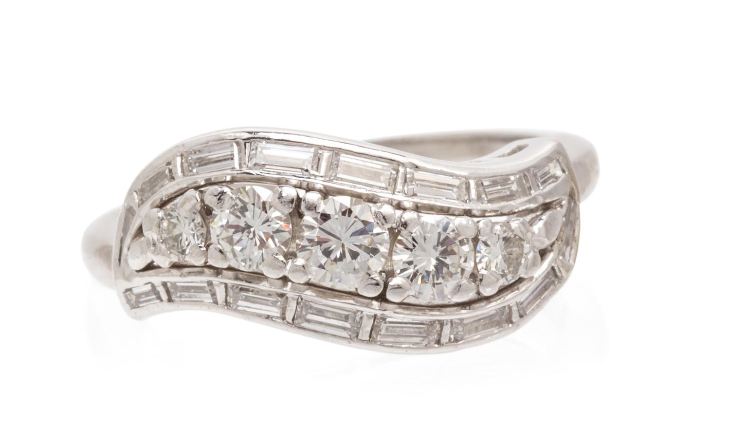 A Platinum and Diamond Ring, 4.50 dwts.