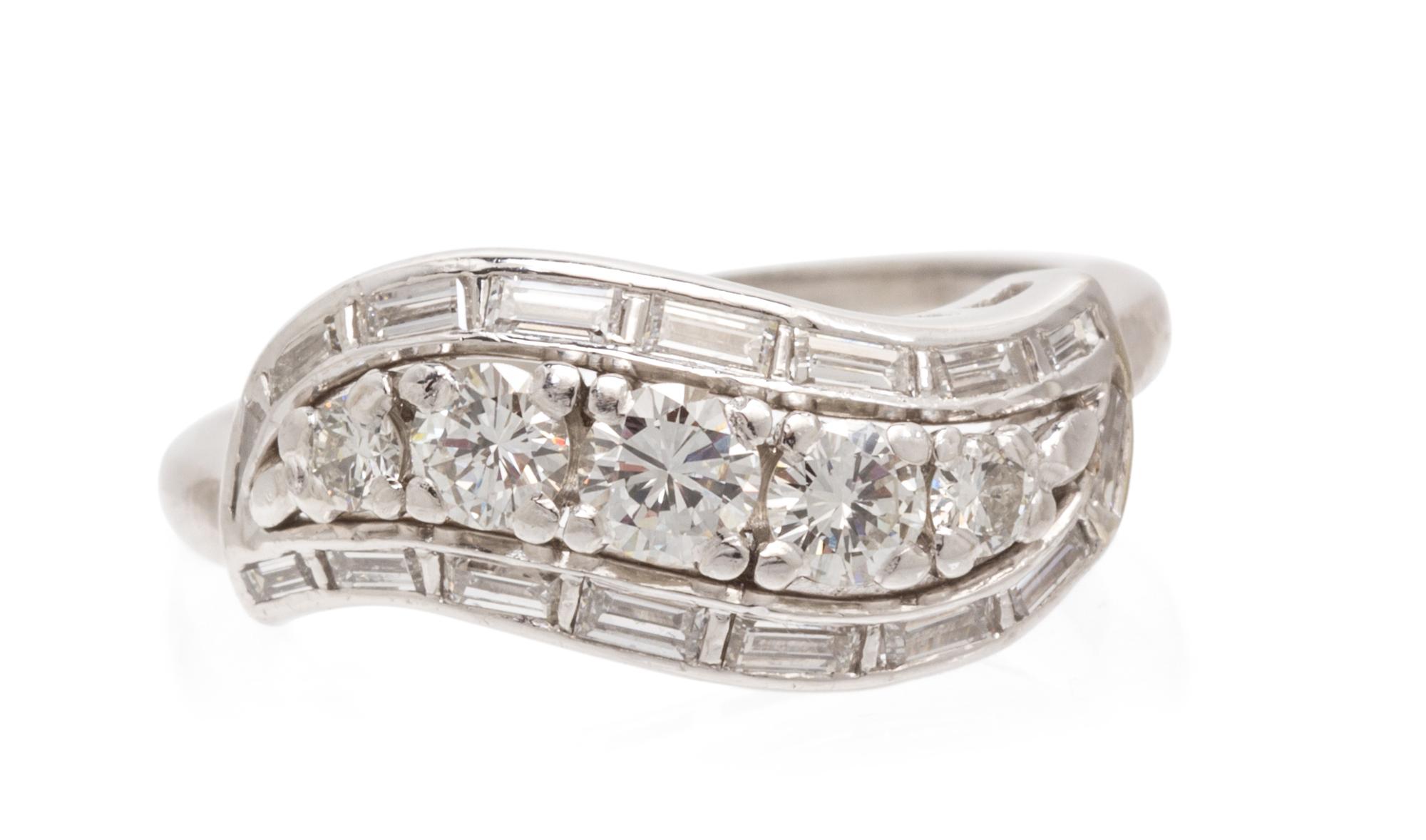 A Platinum and Diamond Ring, 4.50 dwts.