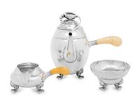 A Georg Jensen Silver Three-Piece Coffee Service
