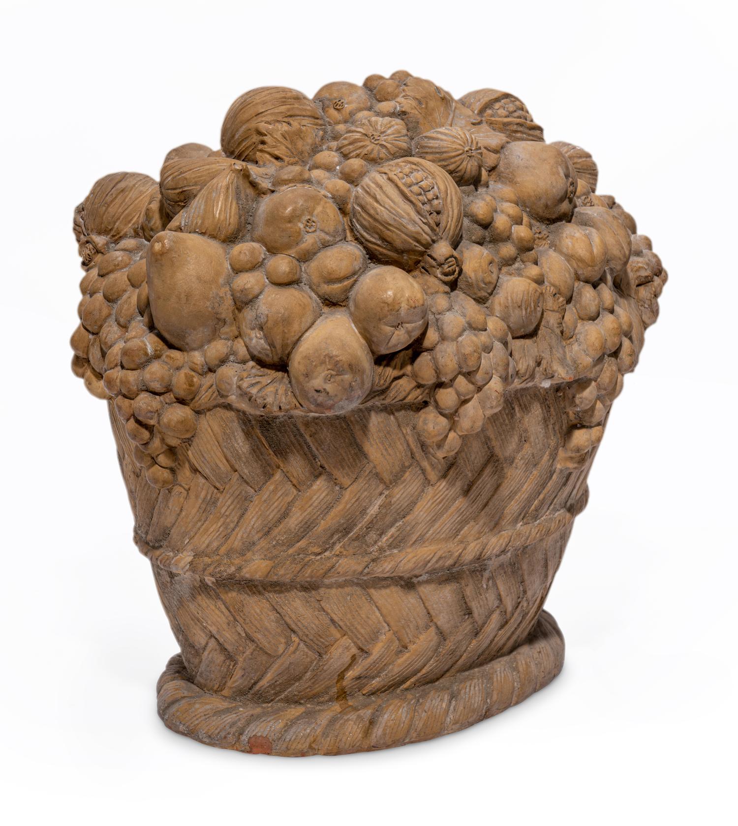A Terra Cotta Model of a Fruit-Filled Basket
