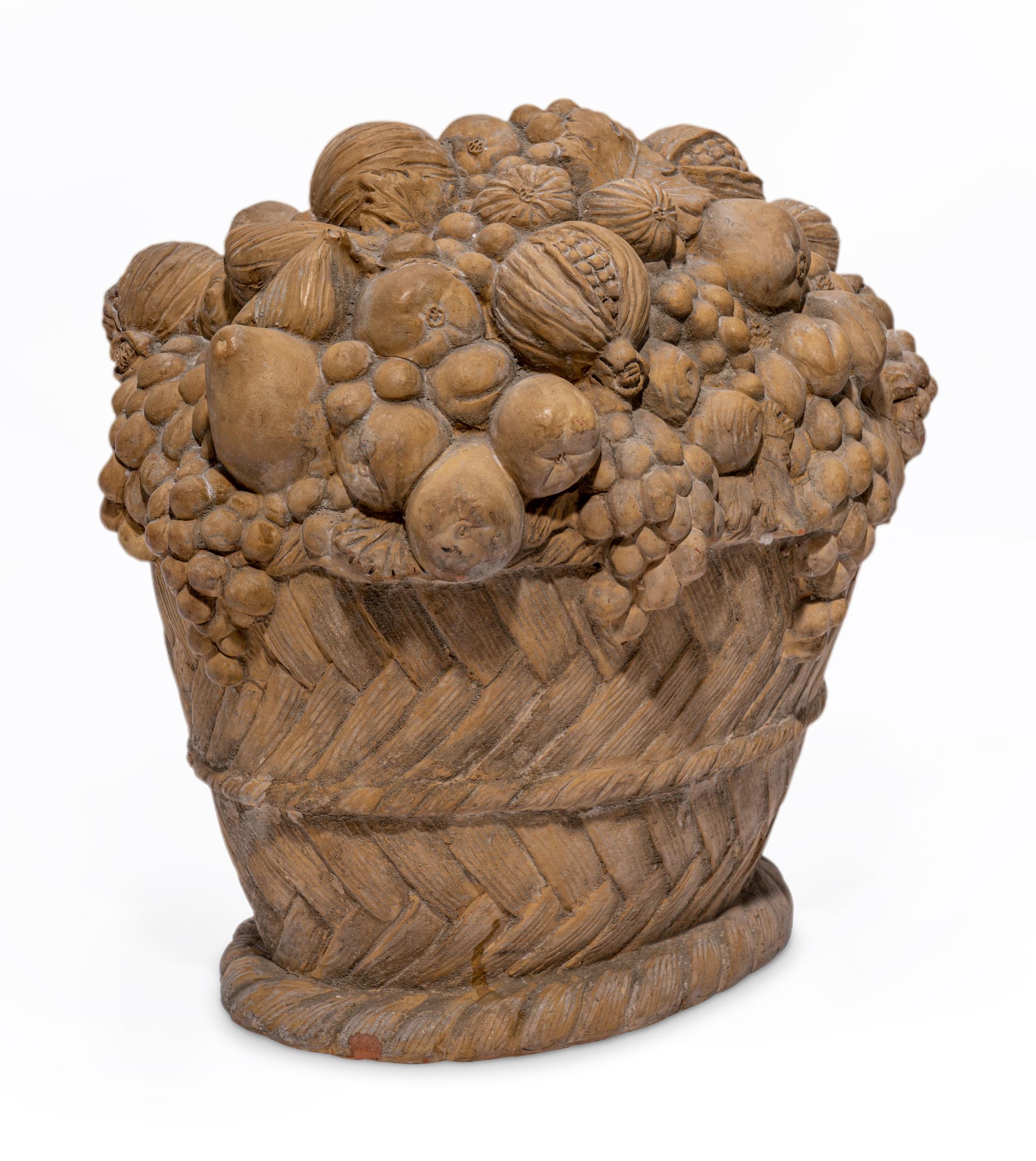 A Terra Cotta Model of a Fruit-Filled Basket