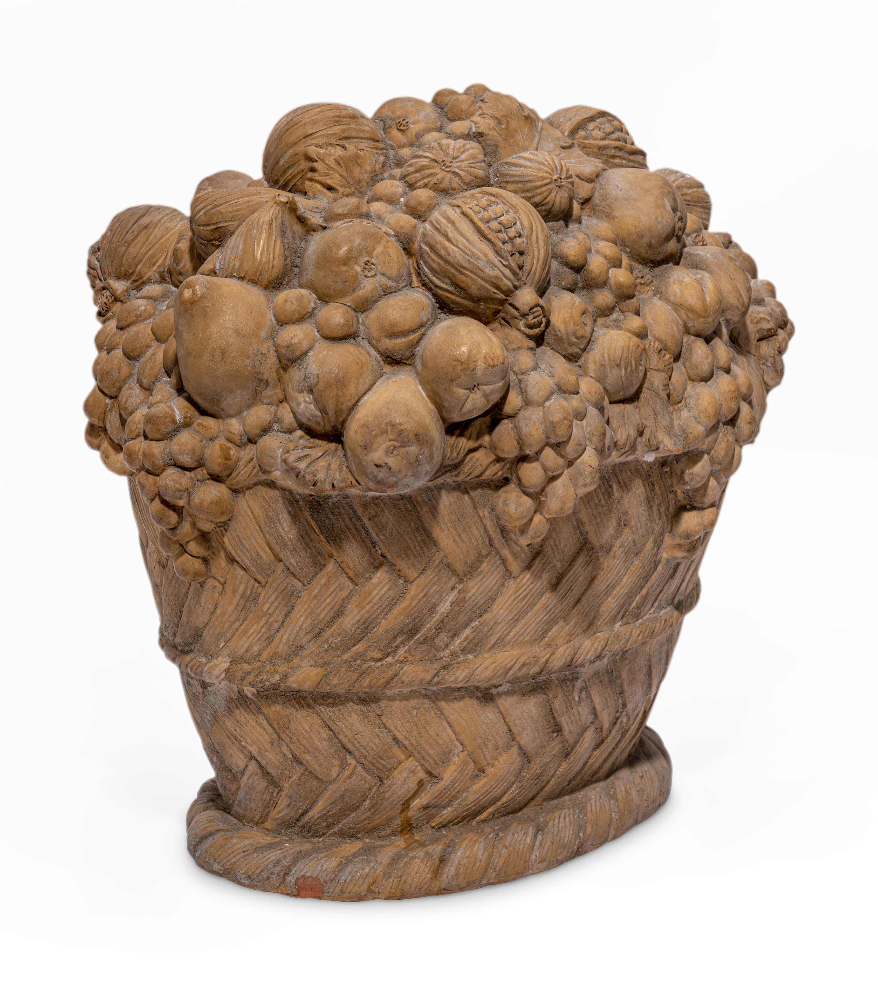 A Terra Cotta Model of a Fruit-Filled Basket