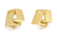 A Pair of Yellow Gold Cubist Earclips, 10.10 dwts.