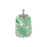 ART DECO, JADE AND DIAMOND PENDANT
