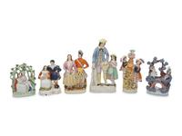 Six Staffordshire Figural Groups