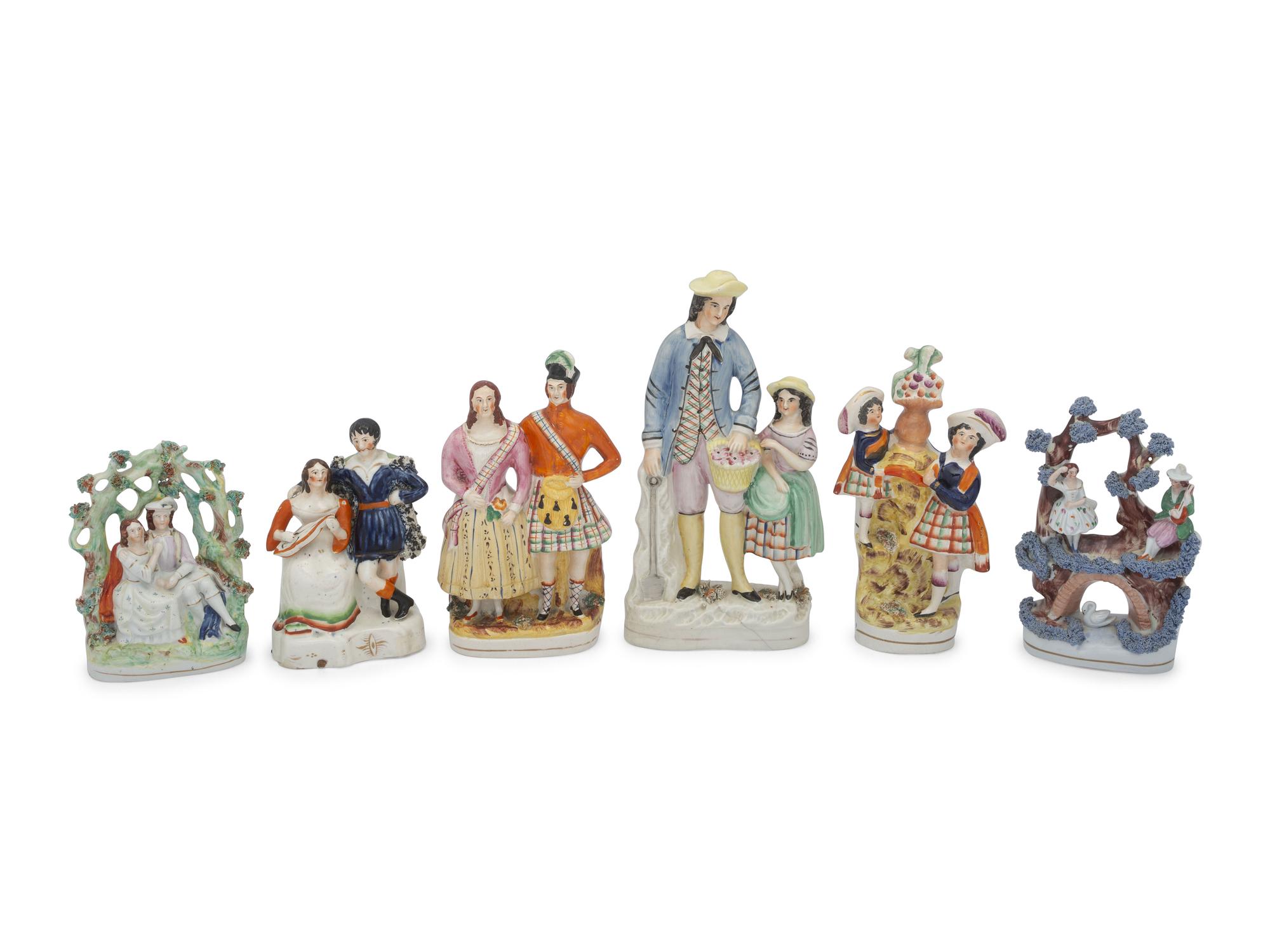 Six Staffordshire Figural Groups