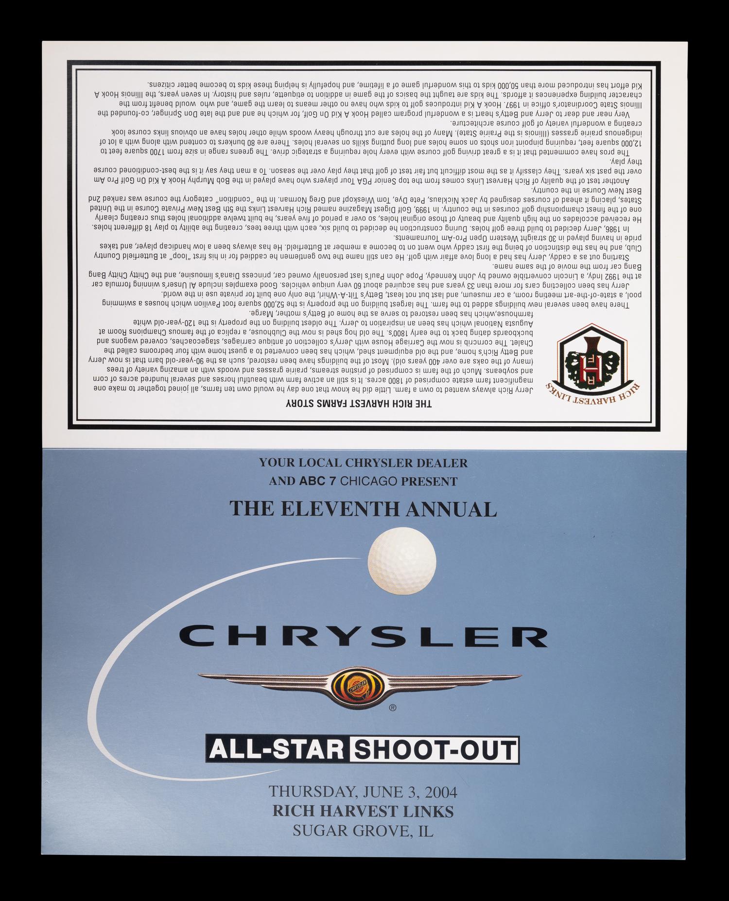 A 2004 Chrysler Golf Shootout Multi Signed Autograph Invitation Including Michael Jordan (Beckett Authentication Services Letter BAS Certified),