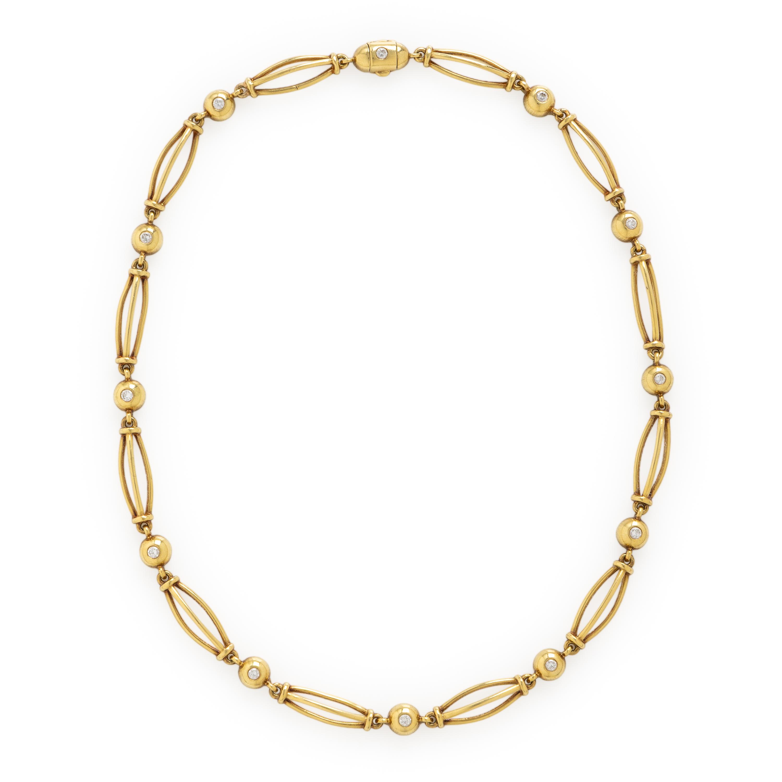 Diamond and Yellow Gold Necklace