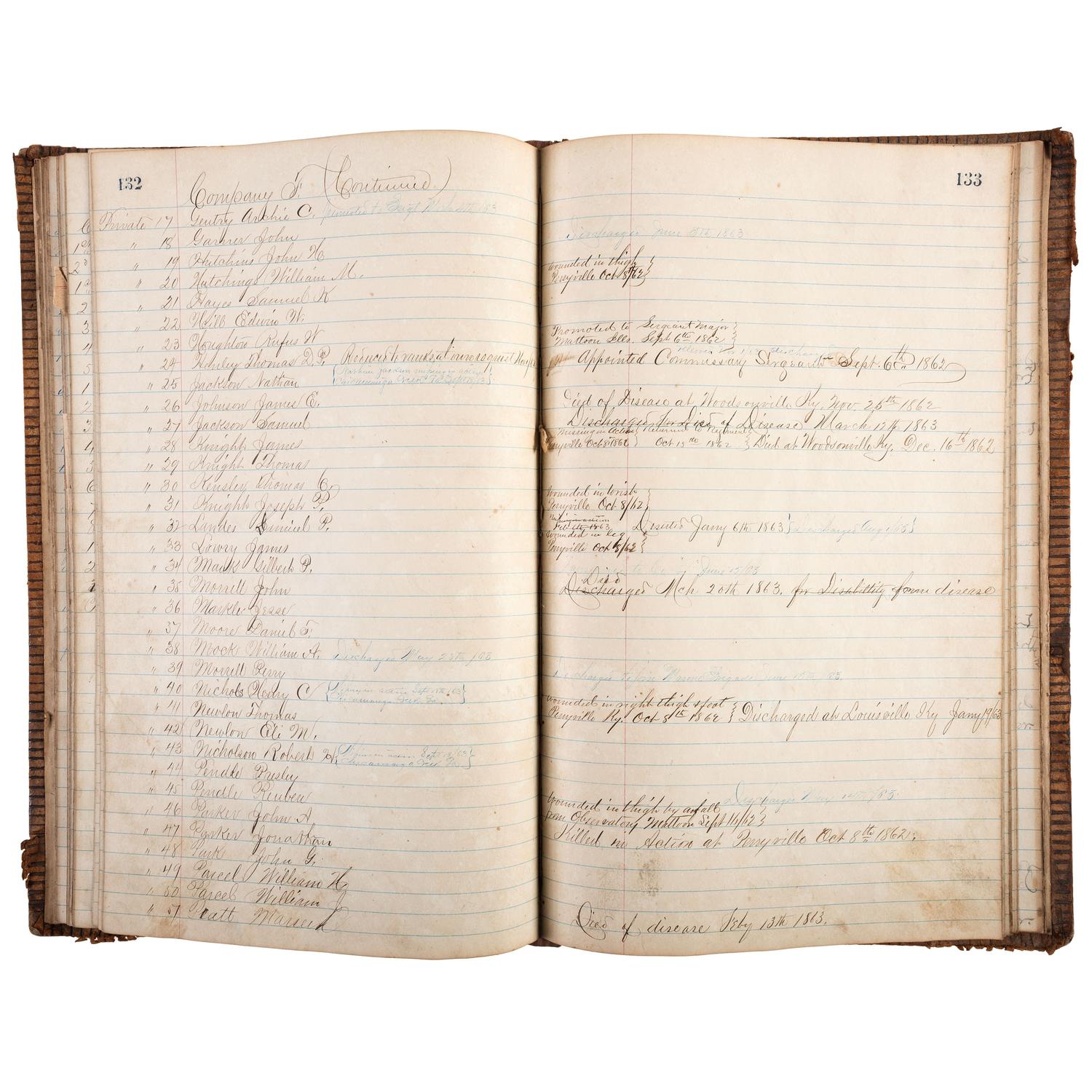 A collection of items identified to Lieutenant Colonel Jonathan Biggs, 123rd Illinois Infantry, “Wilder’s Brigade,” highlighted by bullet-struck frock coat and vest worn during the assault on Selma, Alabama. 2 April 1865.