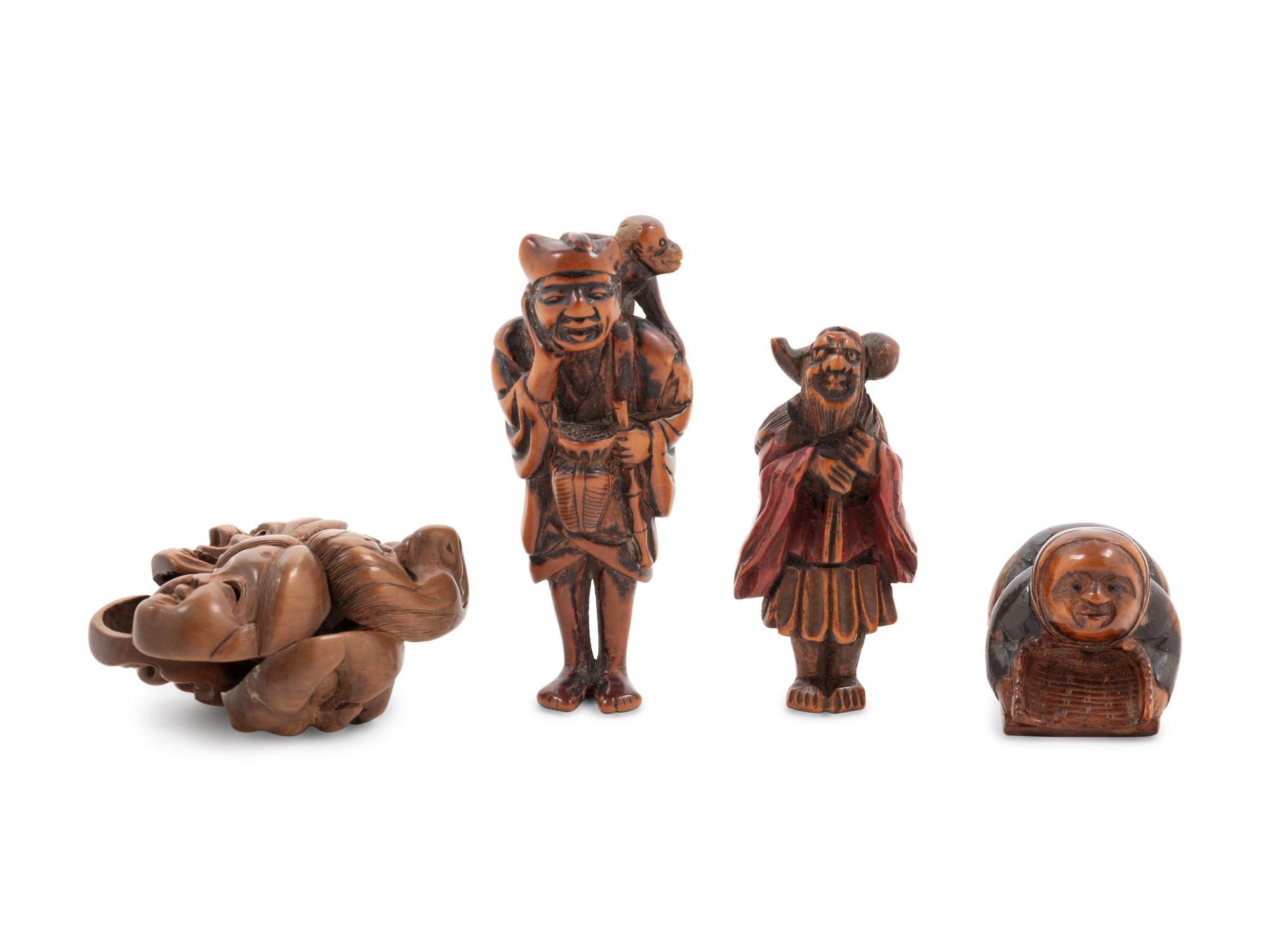 Four Boxwood Netsuke