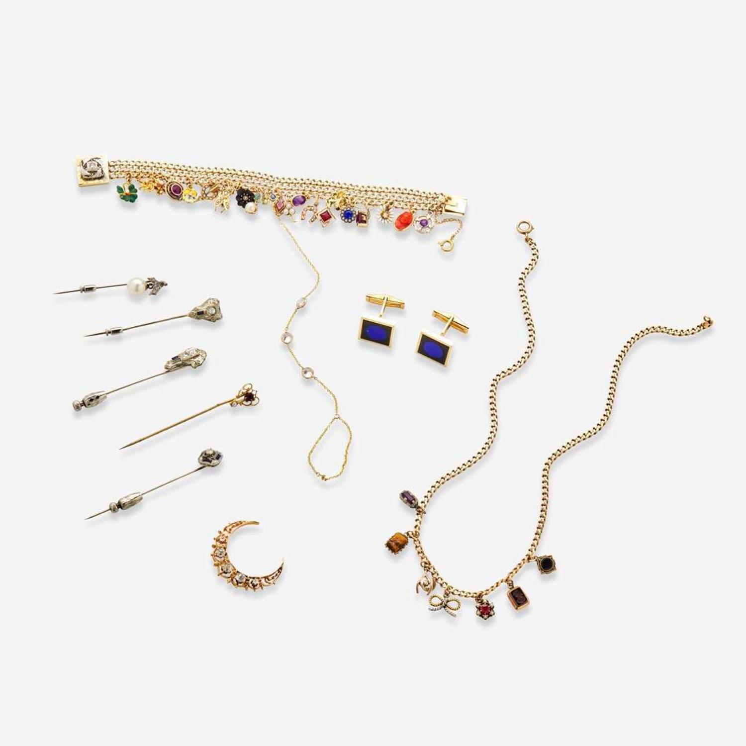 A Miscellaneous Collection of Gold and Gemstone Jewelry