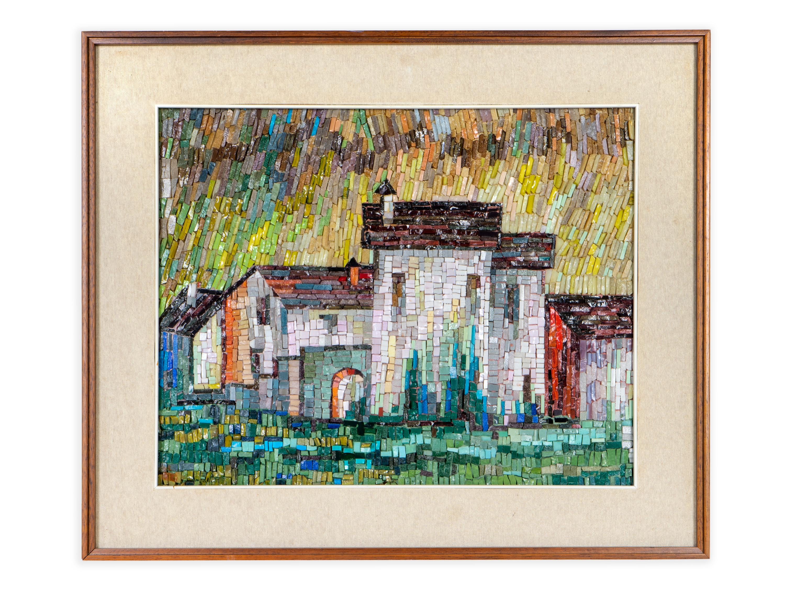 An Italian Mosaic Tile Picture "Paesaggio" — MAZZETTI ALBO, SCUOLA ITALIANA DEL MOSAICO