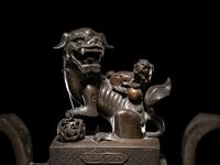 A Chinese Bronze 'Lion' Incense Burner