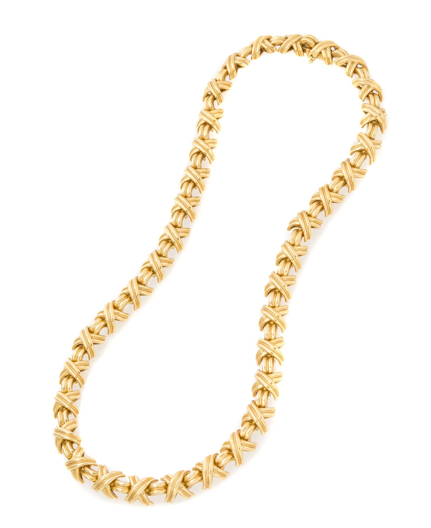 An 18 Karat Yellow Gold Criss-Cross Necklace, Tiffany & Co., 70.50 dwts.