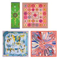 Hermès, Four Silk Scarves