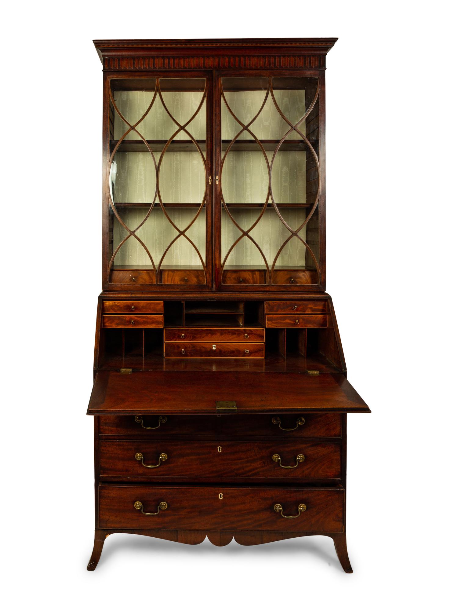 A Regency Mahogany Secretary Bookcase — 18TH CENTURY