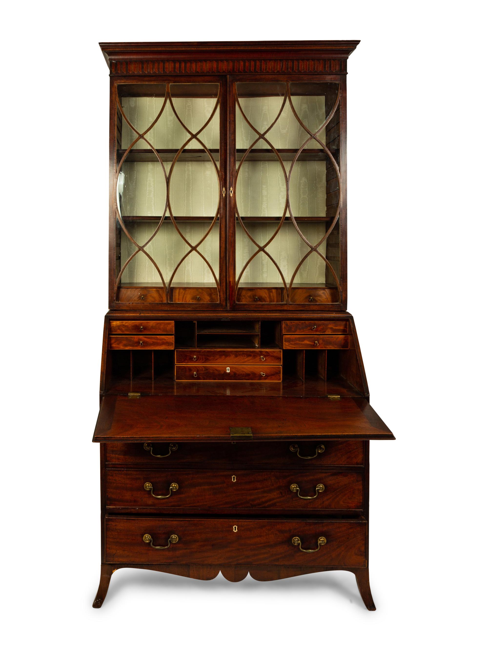A Regency Mahogany Secretary Bookcase — 18TH CENTURY