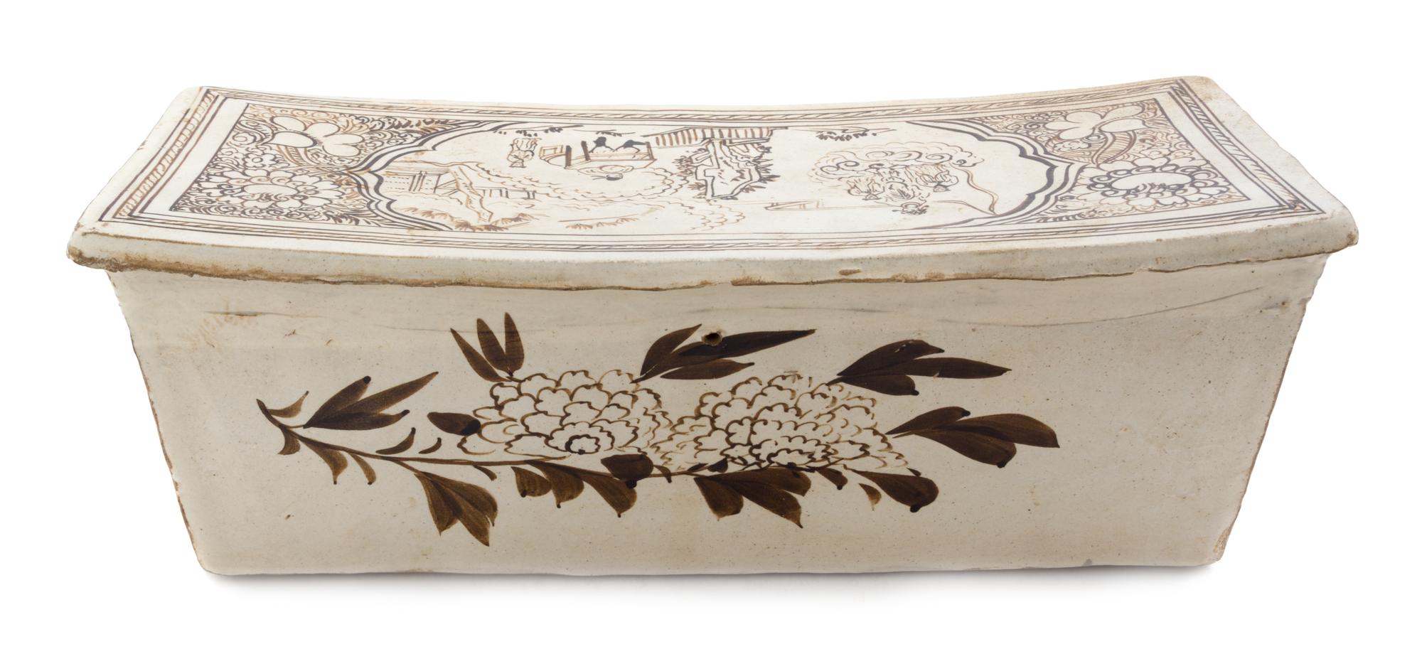 A Cizhou Stoneware Pillow Length 15 3/4 inches.