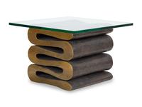 A Gilt Bronze and Glass Low Table After a Frank Gehry Design