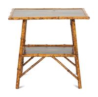 An Edwardian Chinoiserie Decorated Bamboo Side Table